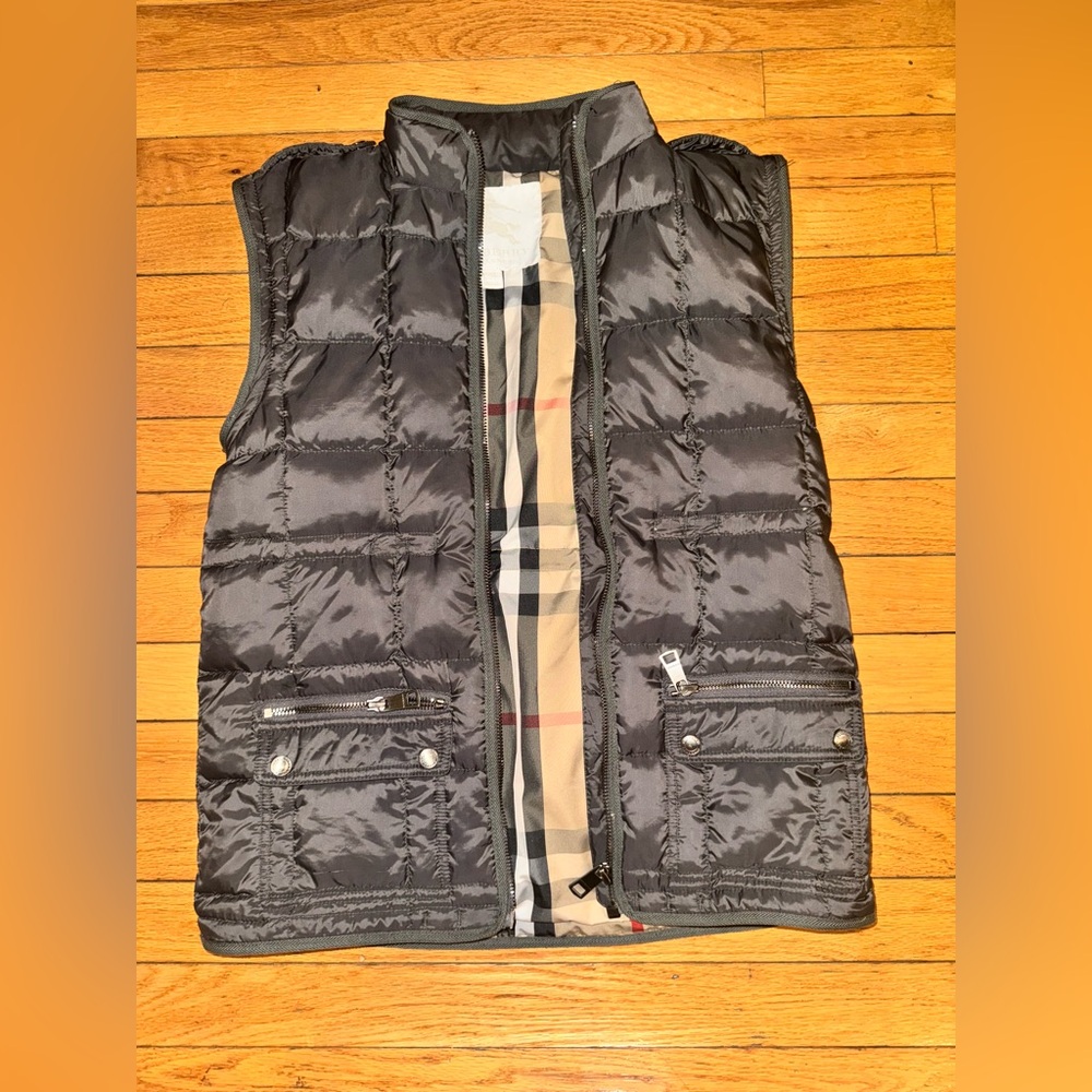 Burberry Quilted Vest in Blue and Gray